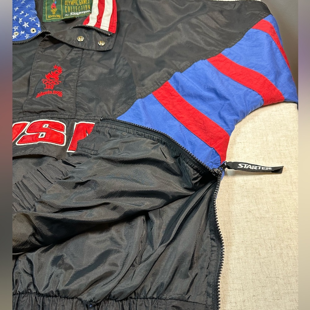 Starter Atlanta 1996 Olympic Games USA 1/2 Zip Windbreaker Jacket Size M - Picture 6 of 15